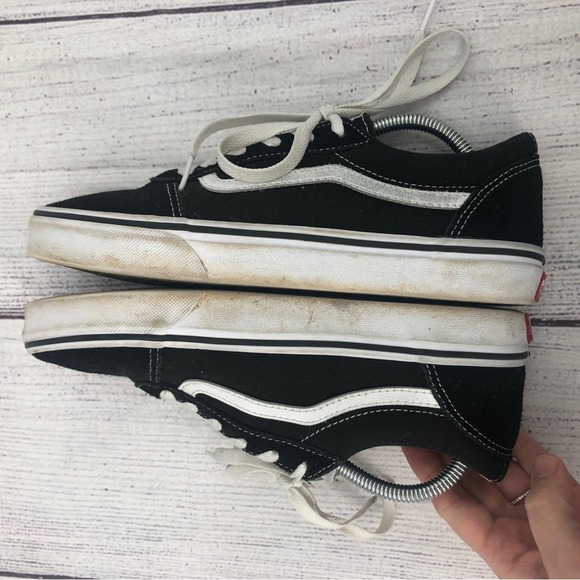 Vans Classic Old Skool Suede Sneakers Size 6 Youth Black White Skater Gum Sole - Picture 4 of 9
